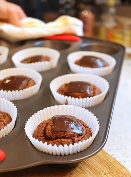Muffin de chocolate saudável